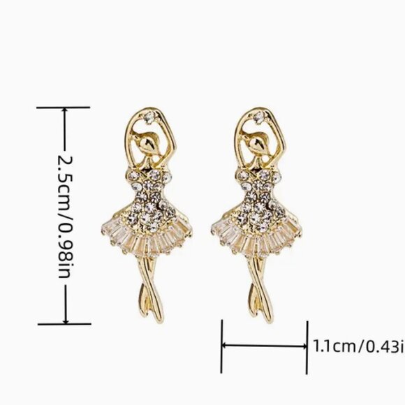 Ballerina Ballet Dancer costume charm Fashion Earrings set - Picture 3 of 3